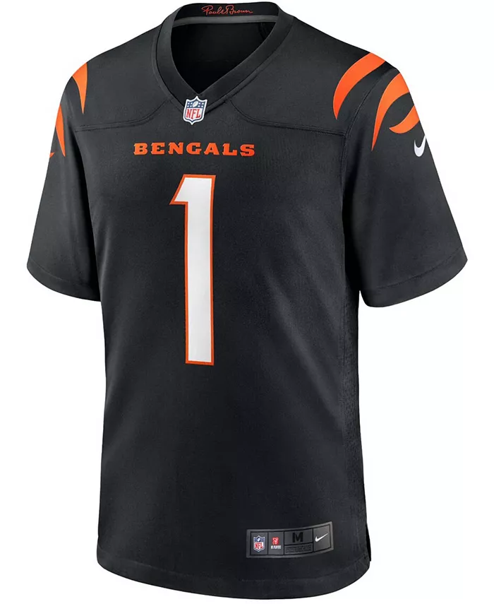 Мужская игровая футболка Ja'Marr Chase черного цвета Cincinnati Bengals, выбор в первом раунде драфта НФЛ 2021 года Nike — фото 3