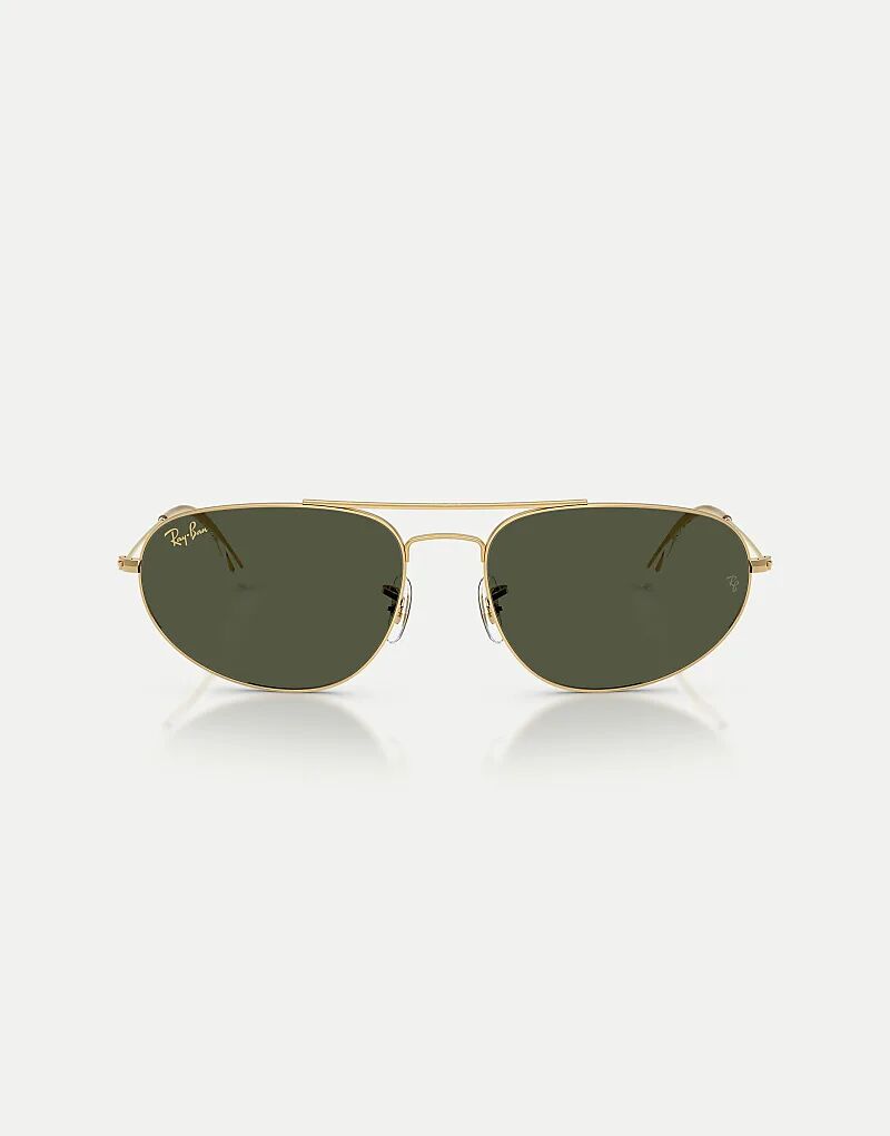

Солнцезащитные очки Ray-Ban Irregular с зелеными линзами в золотистой оправе