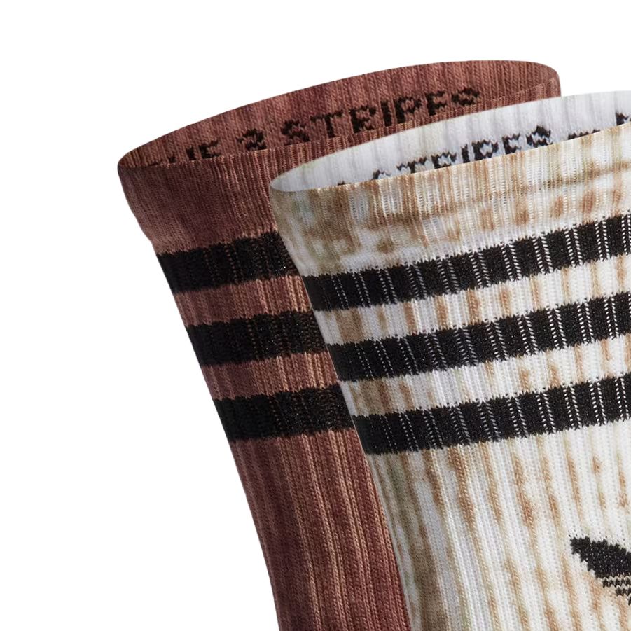 Унисекс носки миди Adidas Originals, 2 пары (Страта оливковый зеленый+Темно-серый коричневый) — фото 2