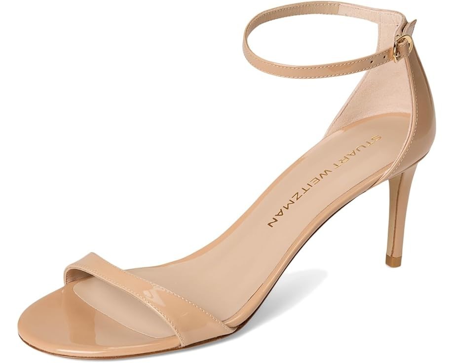 Стюарт Вайцман Nudist II Сандалии 75 Женские бежевые на шпильке VER187 Stuart Weitzman — фото 4