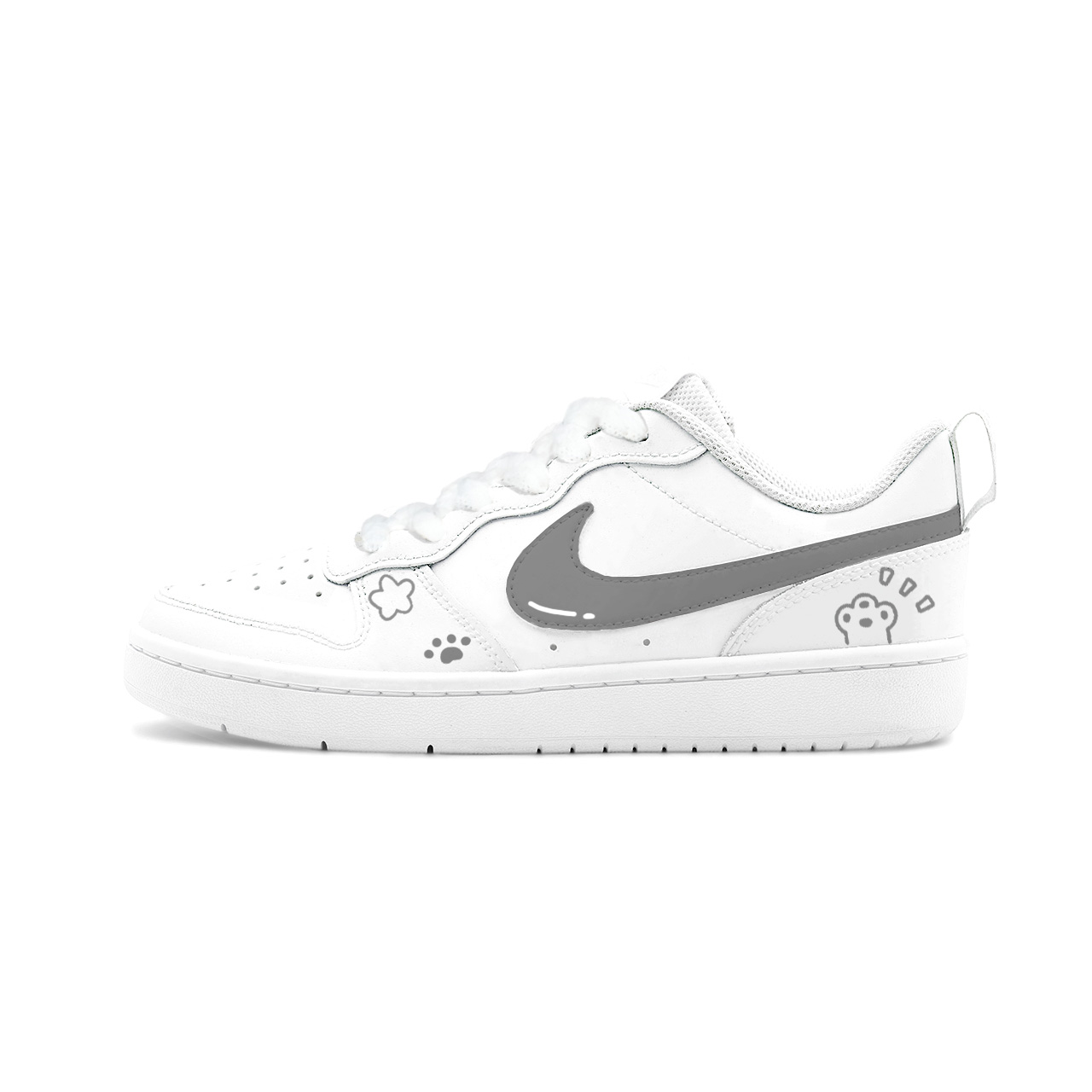 

Nike Court Borough 2 Big Fish Manufacturing, Misty Island White Gray