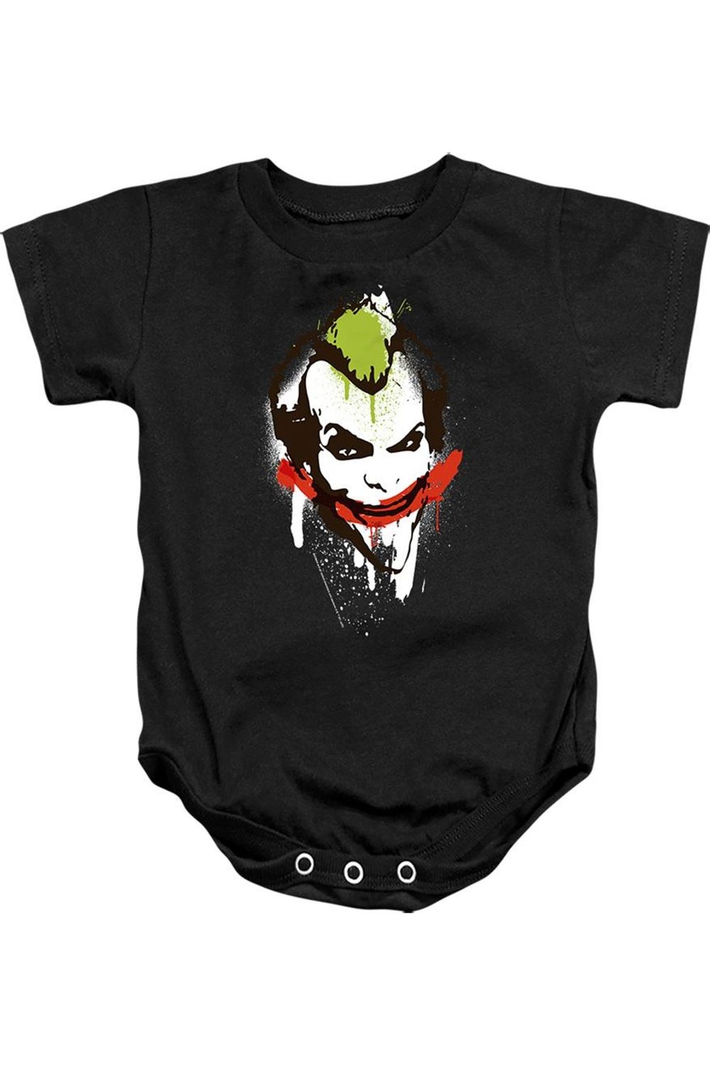 

Детский комбинезон Бэтмен Джокер с большим лицом на кнопках Gildan, черный