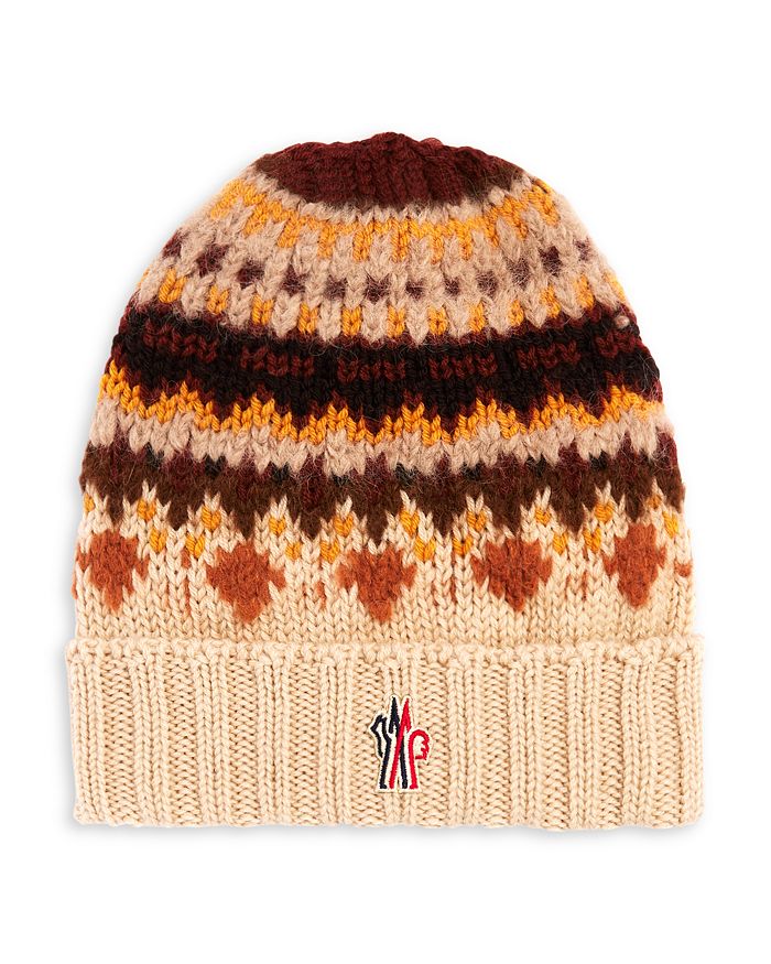 

Шапка-бини Fair Isle Moncler, коричневый/бежевый