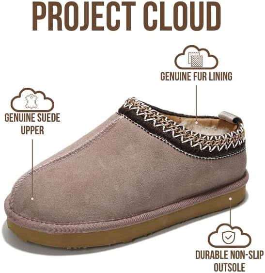 Детские тапочки Project Cloud из 100 натуральной кожи и австралийской овчины- мягкие, с эффектом памяти, нескользящие, пушистые. Обувь для девочек и мальчиков, детская обувь унисекс, Blush — фото 3