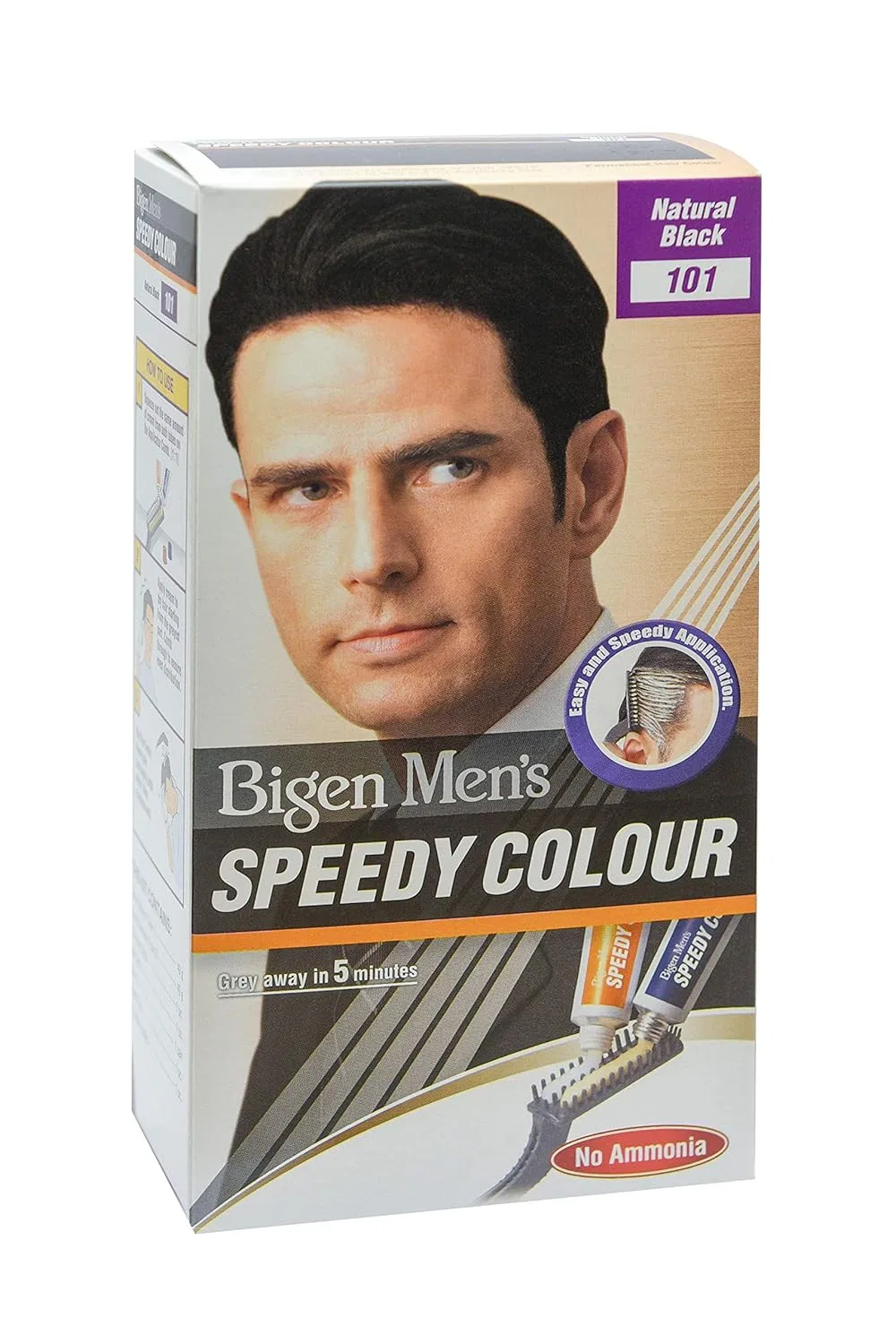 Стойкая краска для волос Bigen Speedy для мужчин, без аммиака, натуральный черный Bigen