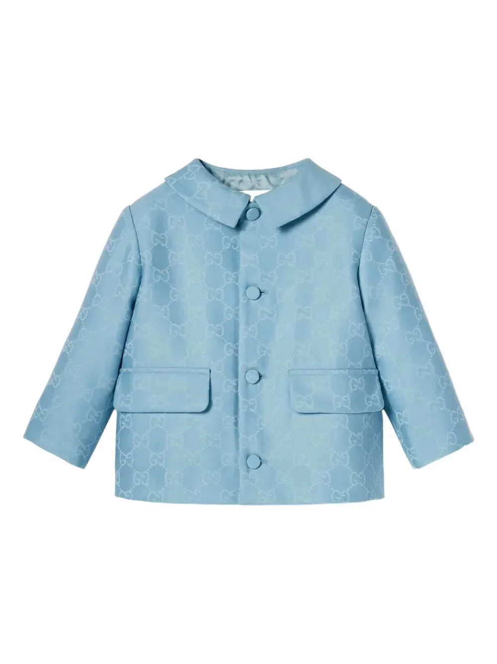 Куртка с воротником "Питер Пэн" с узором Gg Gucci Kids, синий