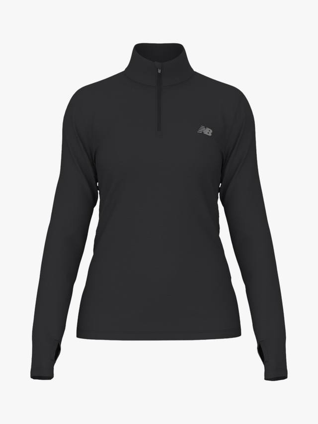 

Топ на молнии sport essentials на четверть дюйма New Balance, цвет Black Heather