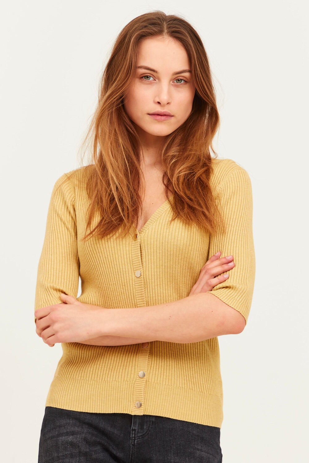 

Кардиган PULZ Jeans Strickjacke PZSARA 50206209, желтый