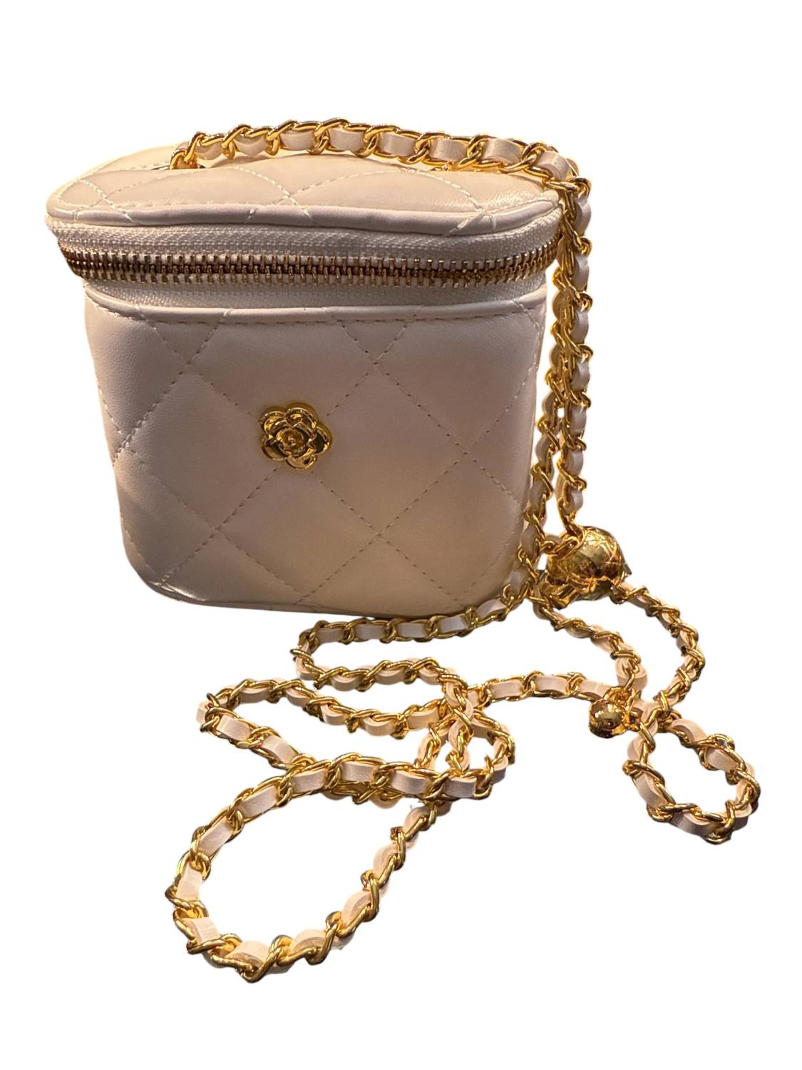 

Camellia Женская стеганая сумка-тоут через плечо белого цвета