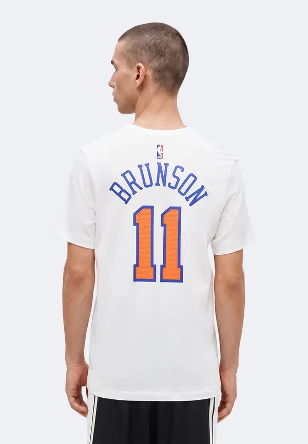Футболка Nike Performance New York Knicks Jalen Brunson Club Wear, белый — фото 3