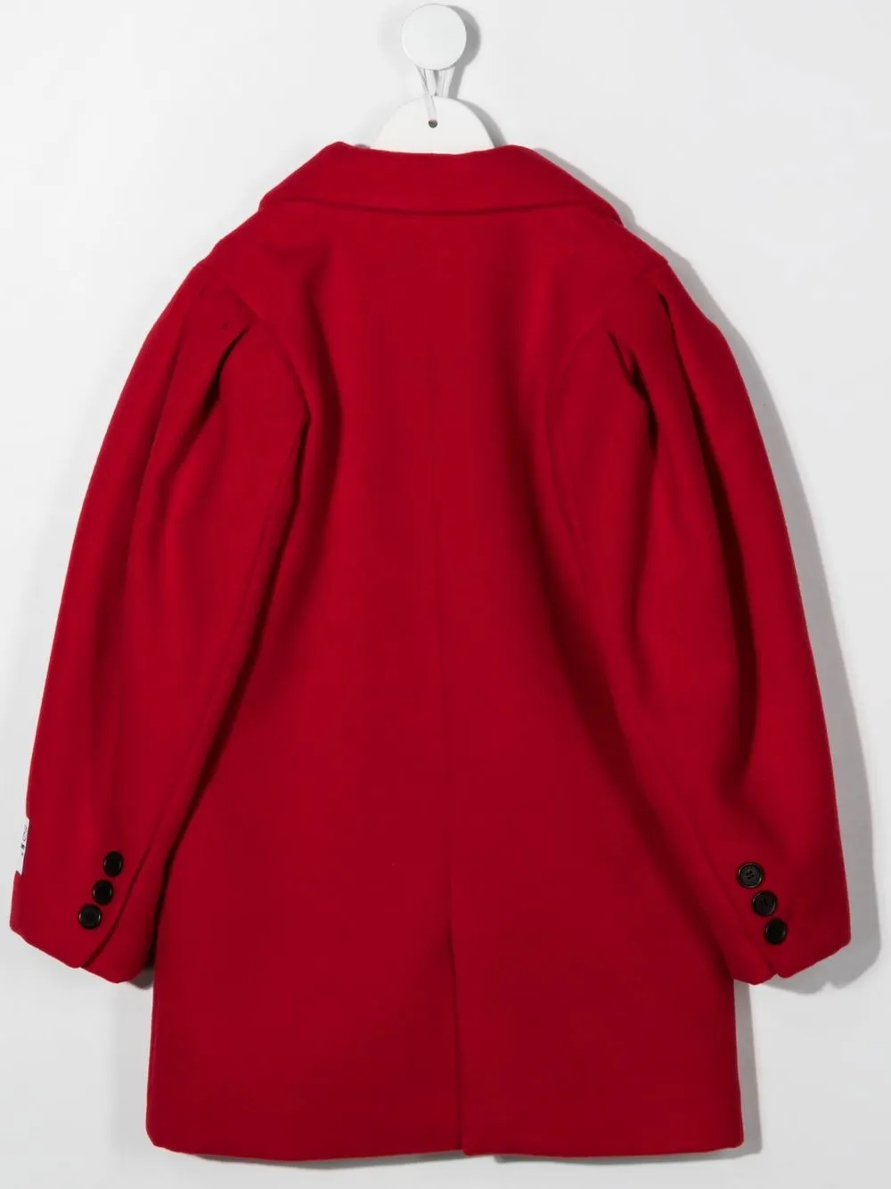 Двубортный бушлат с нашивкой-логотипом MSGM Kids, красный — фото 2