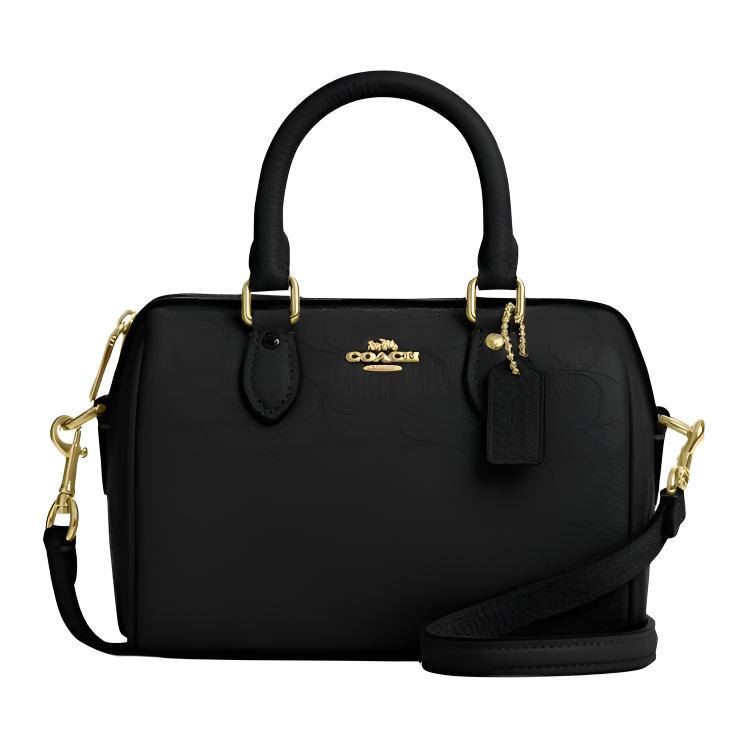 

COACH Роуэн Кожаная Сумка Боулинг Мини Женская Чёрная
