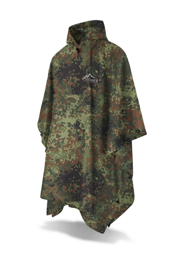 

Дождевик-Пончо из ткани Рипстоп Дерри Normani, цвет flecktarn