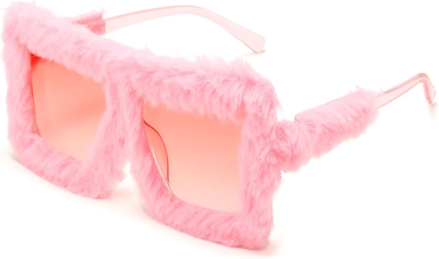 

Меховые солнцезащитные очки в стиле Y2K для женщин и мужчин, пушистые плюшевые солнцезащитные очки, модные очки для вечеринок, панк-стиль, мягкие бархатные солнцезащитные очки YISHATIER, Pink / Pink