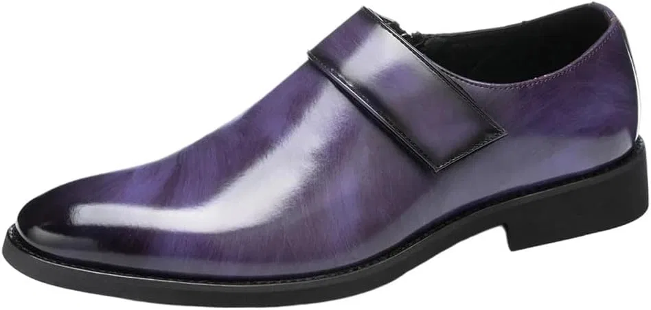 Лоферы кожаные, зауженный носок, Purple