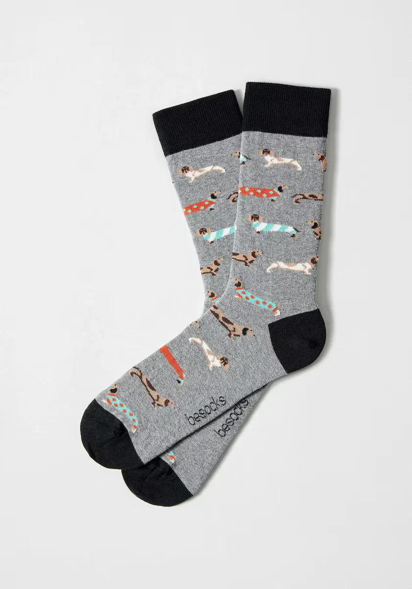 

Высокие носки унисекс из органического хлопка серого цвета Besocks, серый