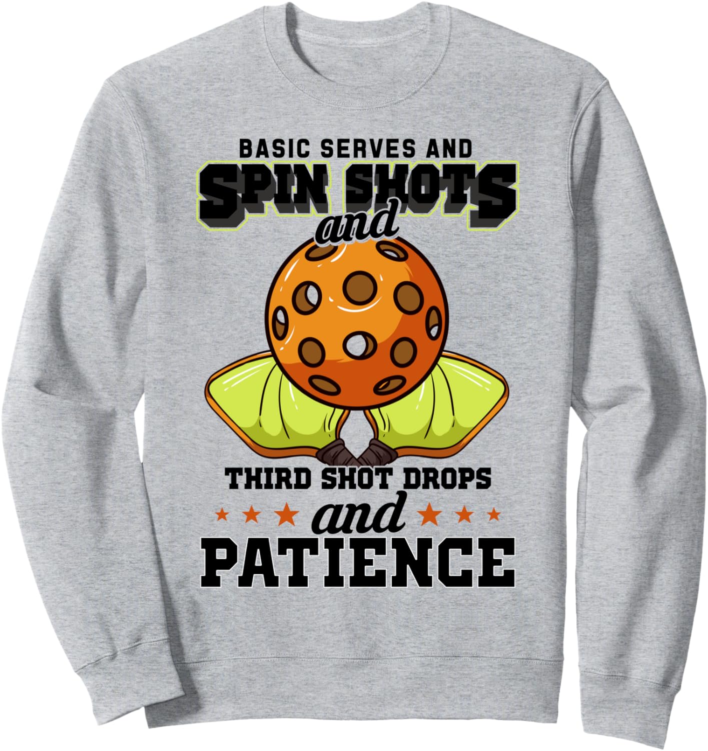 

Забавная толстовка для пиклбола: базовая подача, удар с вращением, третий удар, укороченный удар, серая Four1Nine Pickleball Official