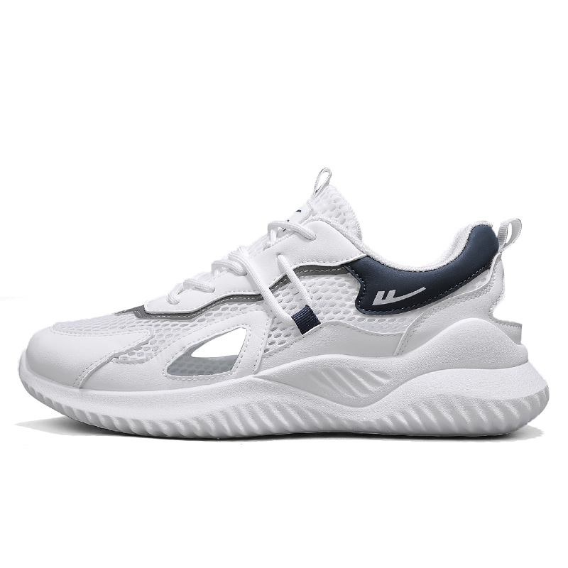 

Износостойкие дышащие низкие повседневные туфли для мужчин WARRIOR, White Dark Blue