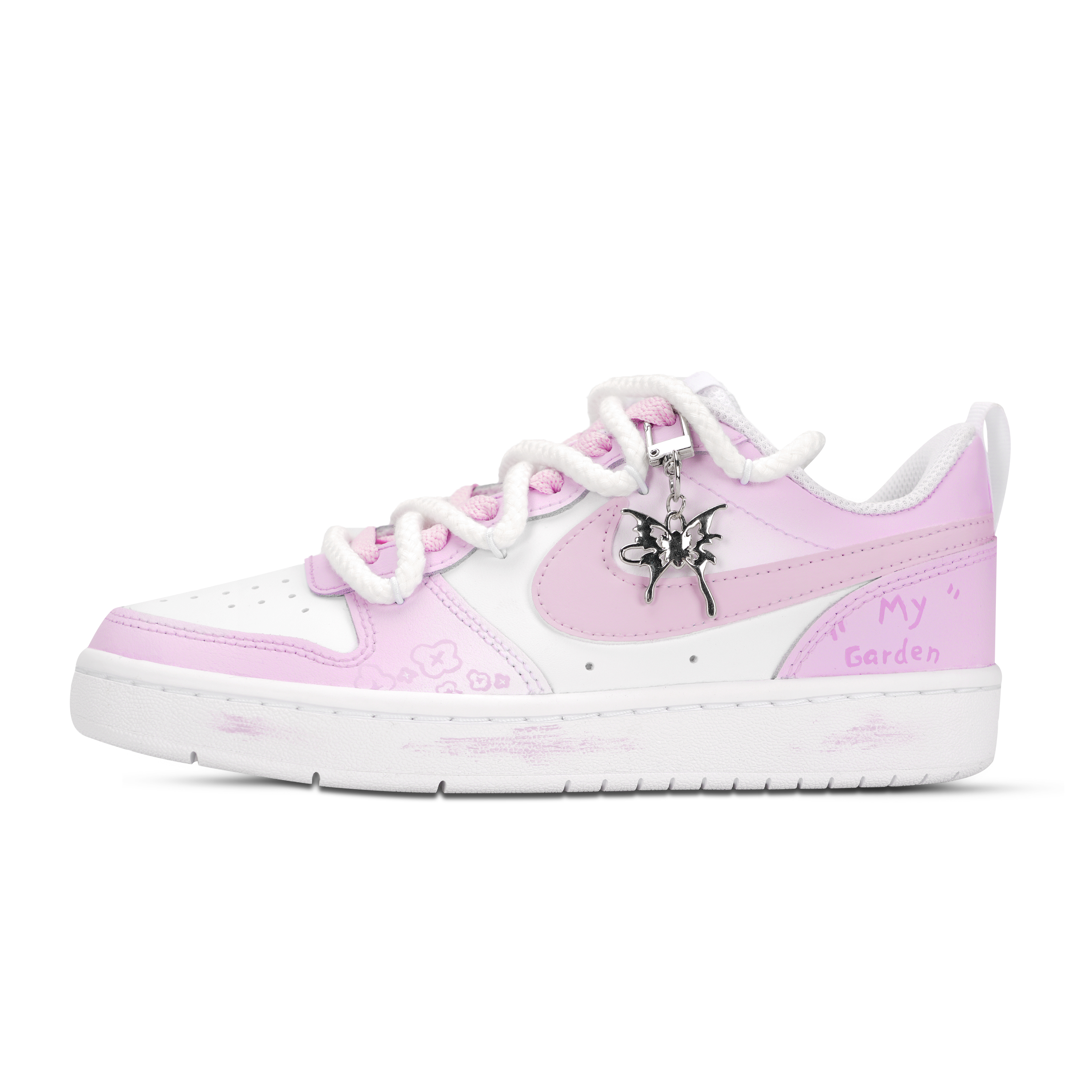 

Nike Детские кроссовки для скейтбординга Court Borough Purple Garden с нескользящей подошвой и износостойкими подошвами для подростков