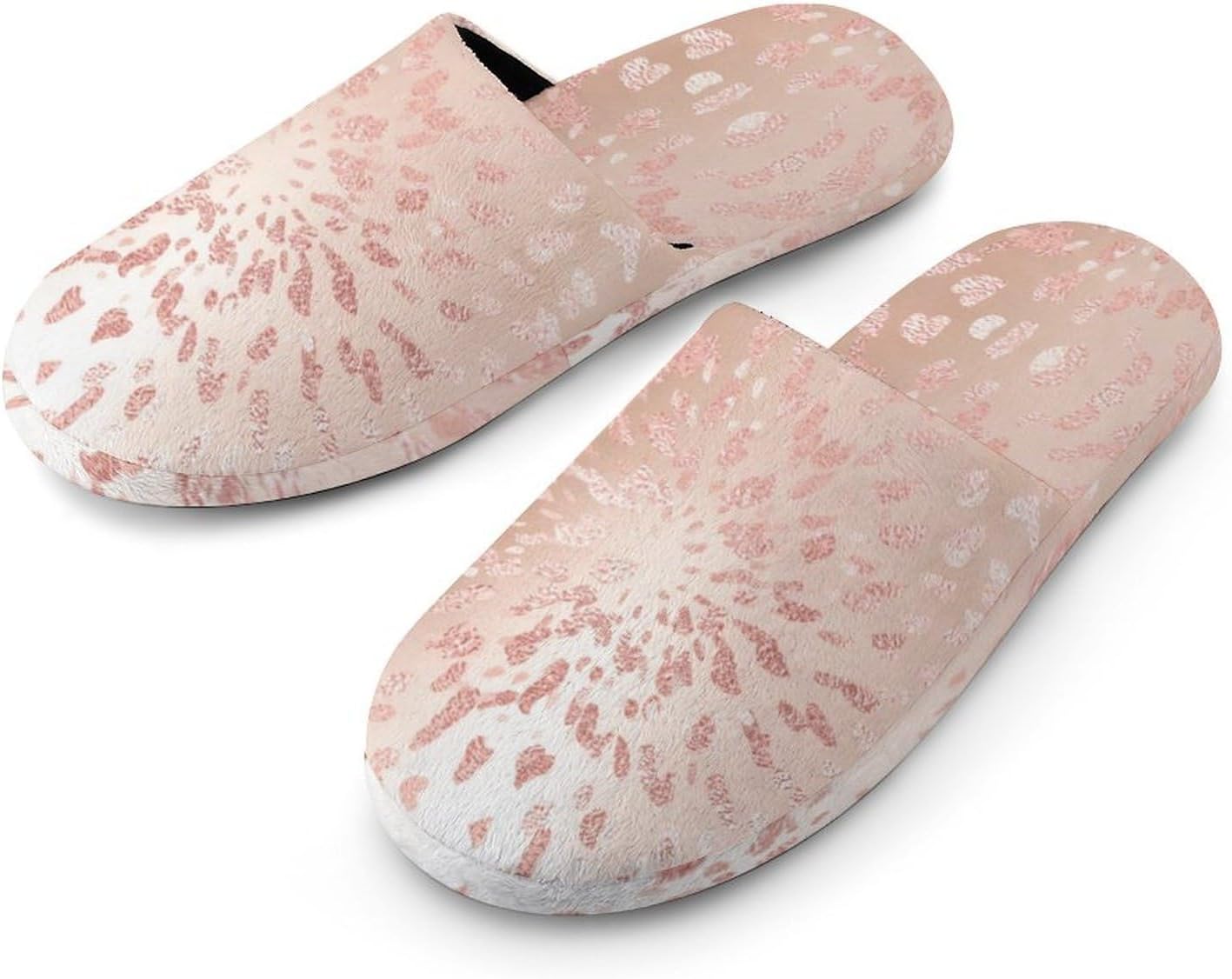 

Розовые сланцы с золотым металлическим оттенком для женщин, теплые домашние тапочки-клоуны, пушистые тапочки на выход Wauoemy