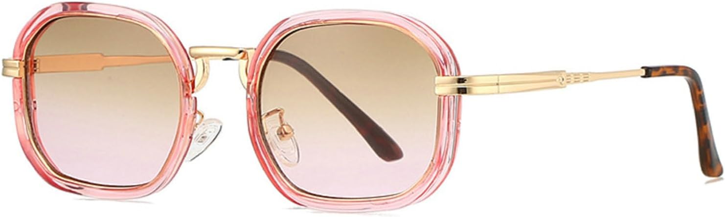 

Ретро металлические женские квадратные солнцезащитные очки, женские очки в стиле Y2K с градиентным переходом, защита от УФ-излучения UV400, модные мужские солнцезащитные очки в стиле панк mincl, Pink