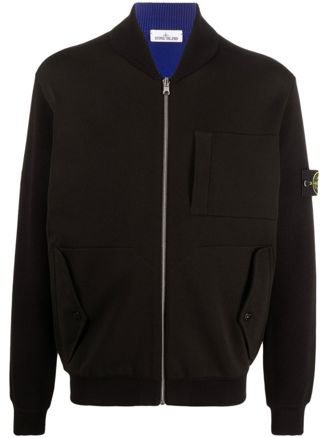 

Stone Island толстовка на молнии с нашивкой Compass, черный