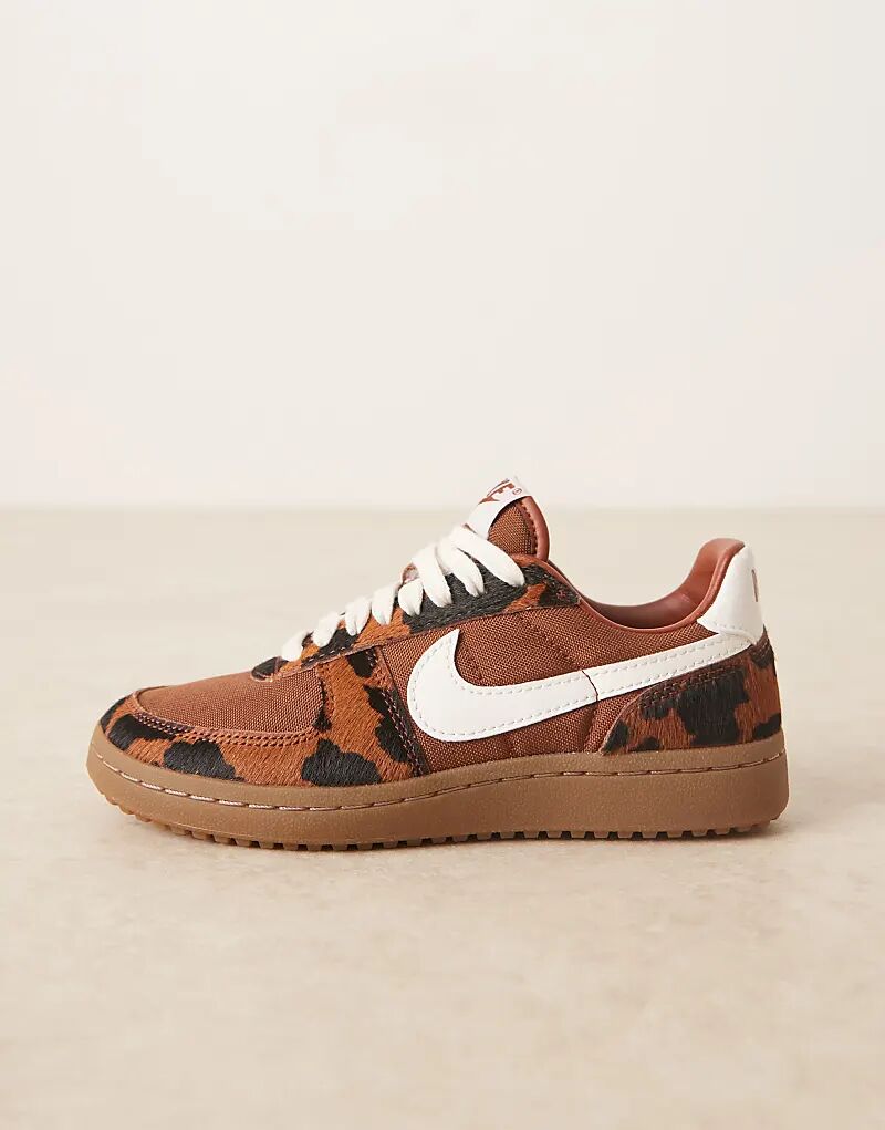 Кроссовки Nike Field General Pony Hair коричневого цвета — фото 2