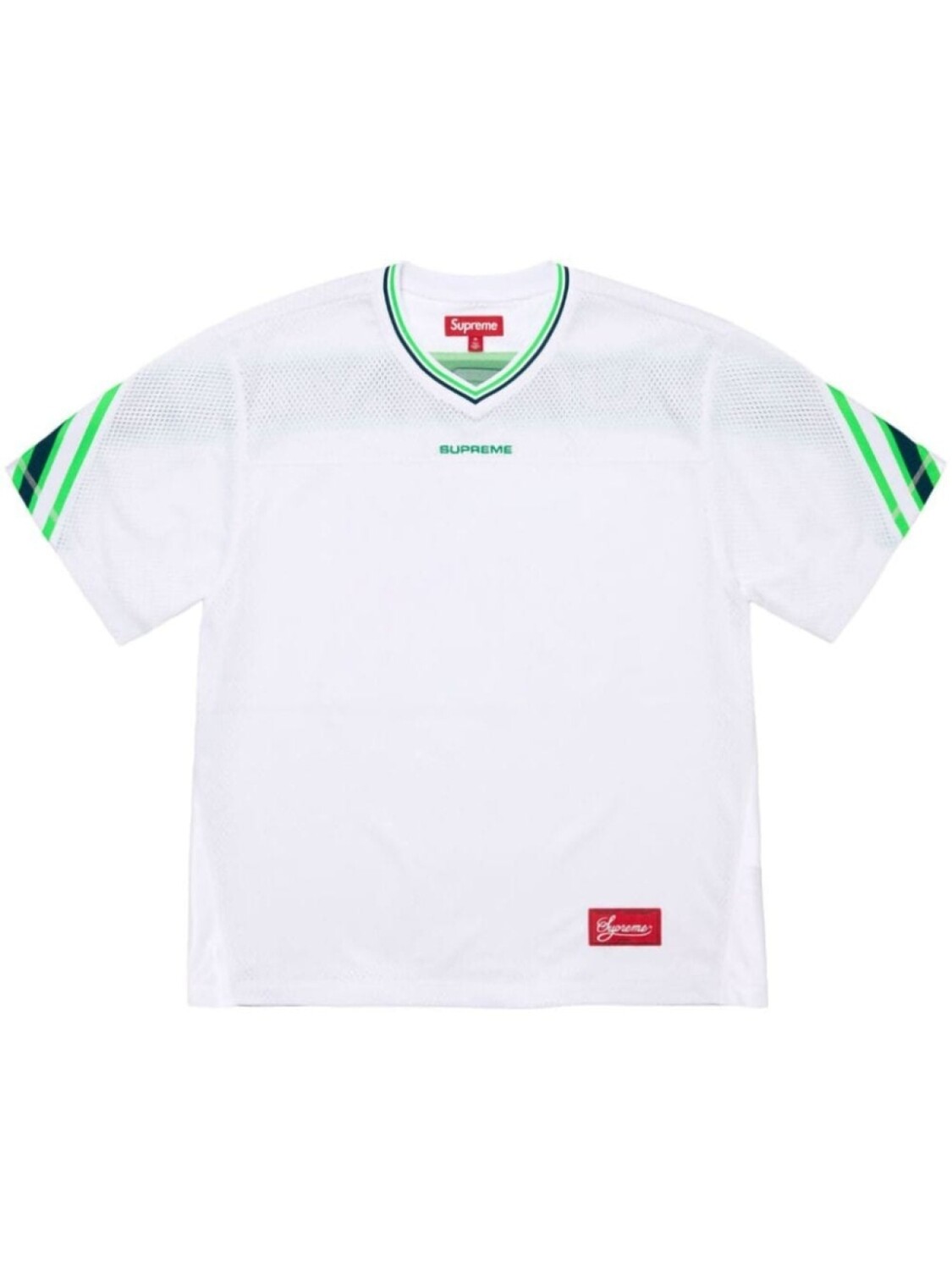

Футболка футбольная белая с жаккардовым узором в рубчик Supreme, белый