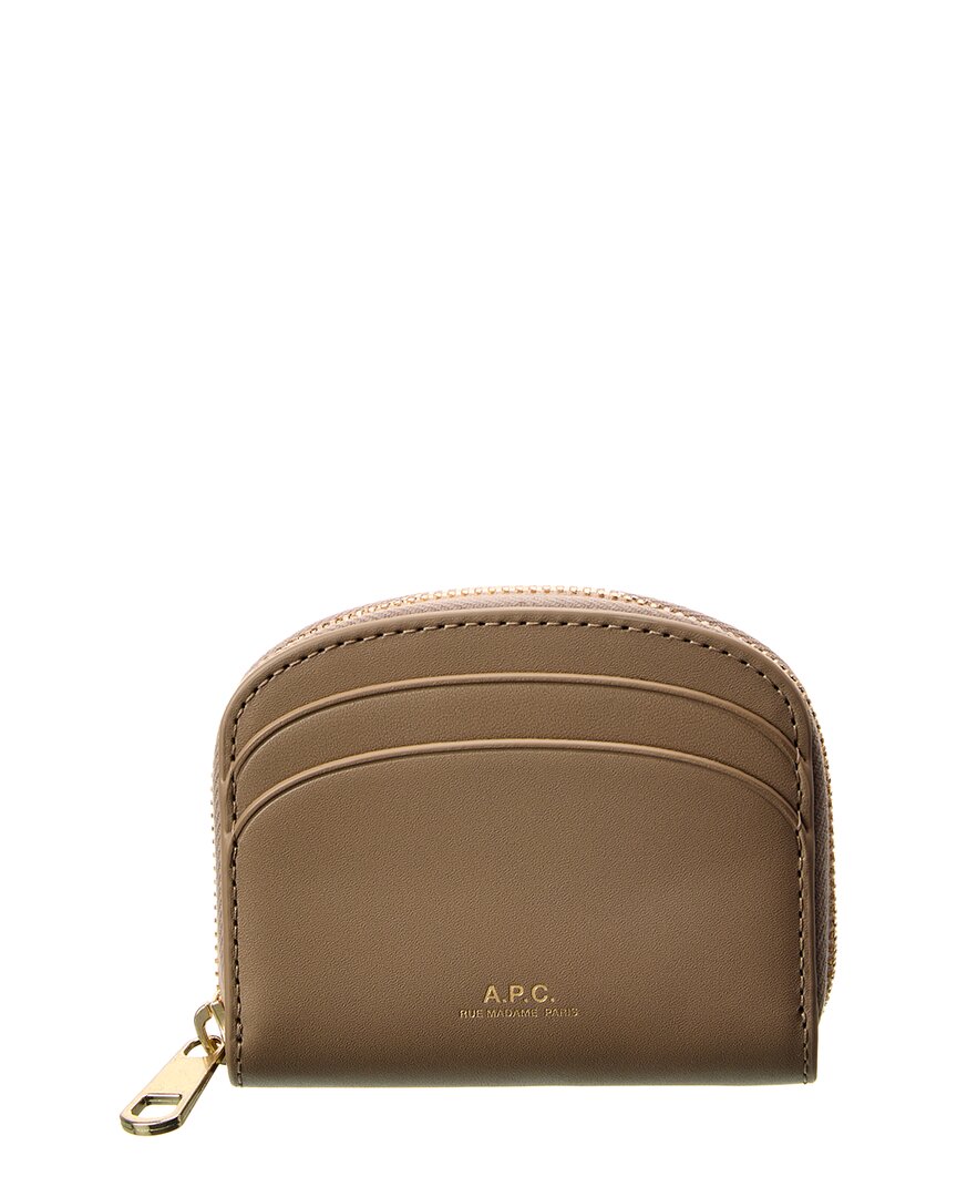 

Кожаный кошелек для монет APC Demi Lune Mini A.P.C., коричневый