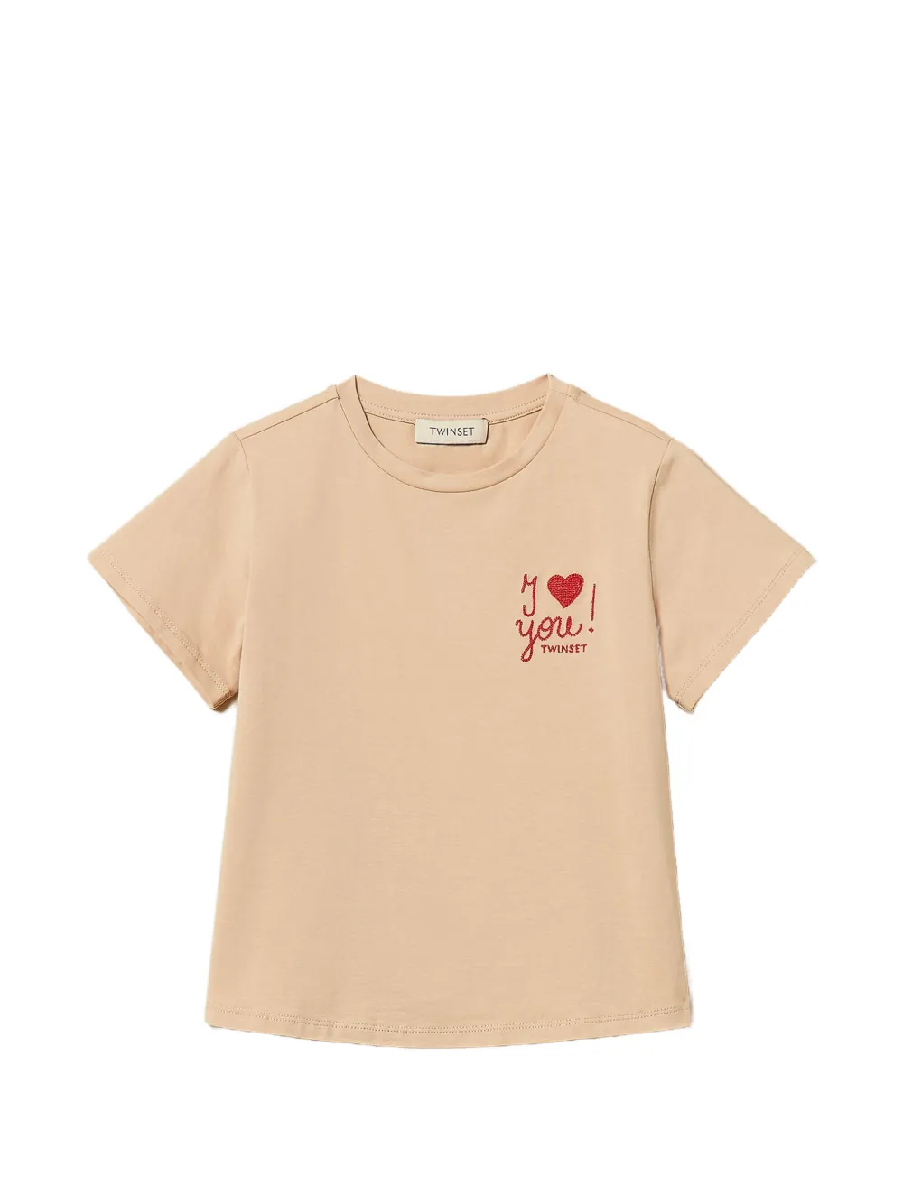 Футболка с вышивкой Twinset Kids, бежевый