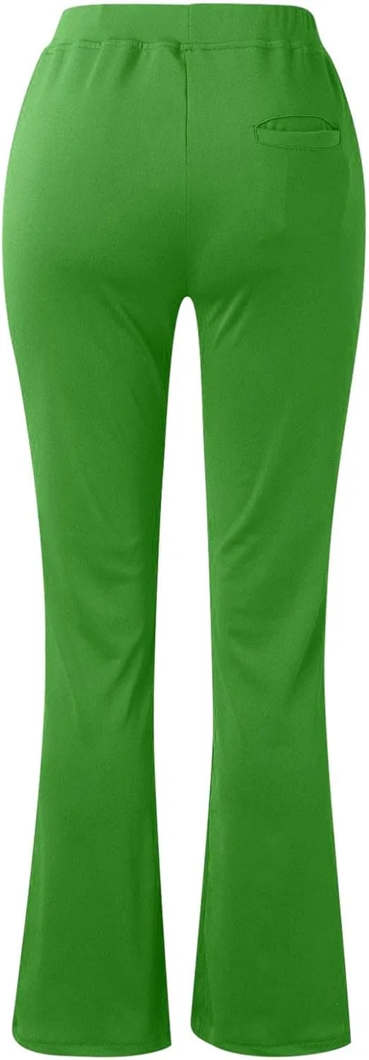 Женские брюки с высокой талией, клеш, 4-way stretch, Generic, Gn1-1 — фото 4