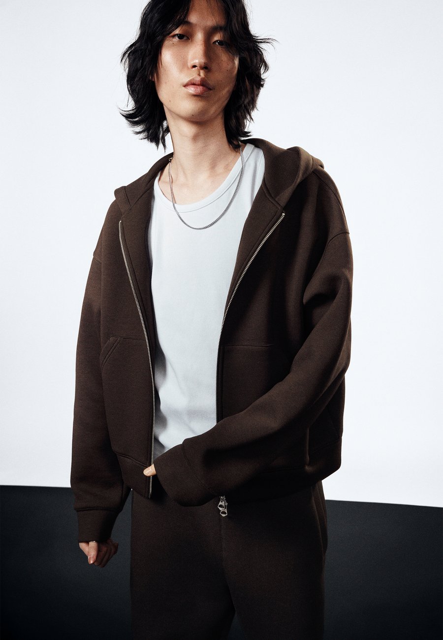 

Худи Weekday SIMON SCUBA ZIP, Brown Dark/Brown