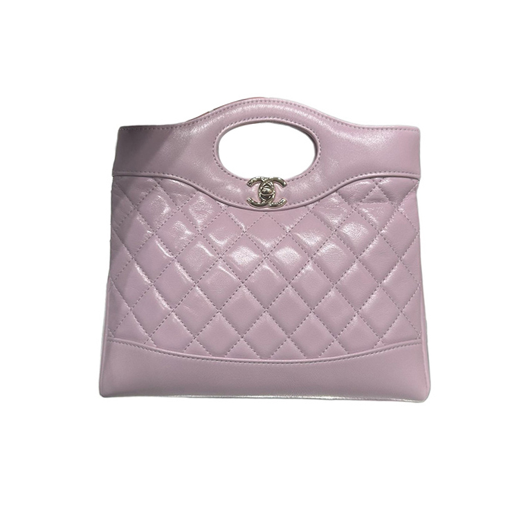

Полированная сумка-тоут из ягненка, шоппер, сумка через плечо, кроссбоди, миниатюрная дамская сумочка светло-фиолетового цвета CHANEL