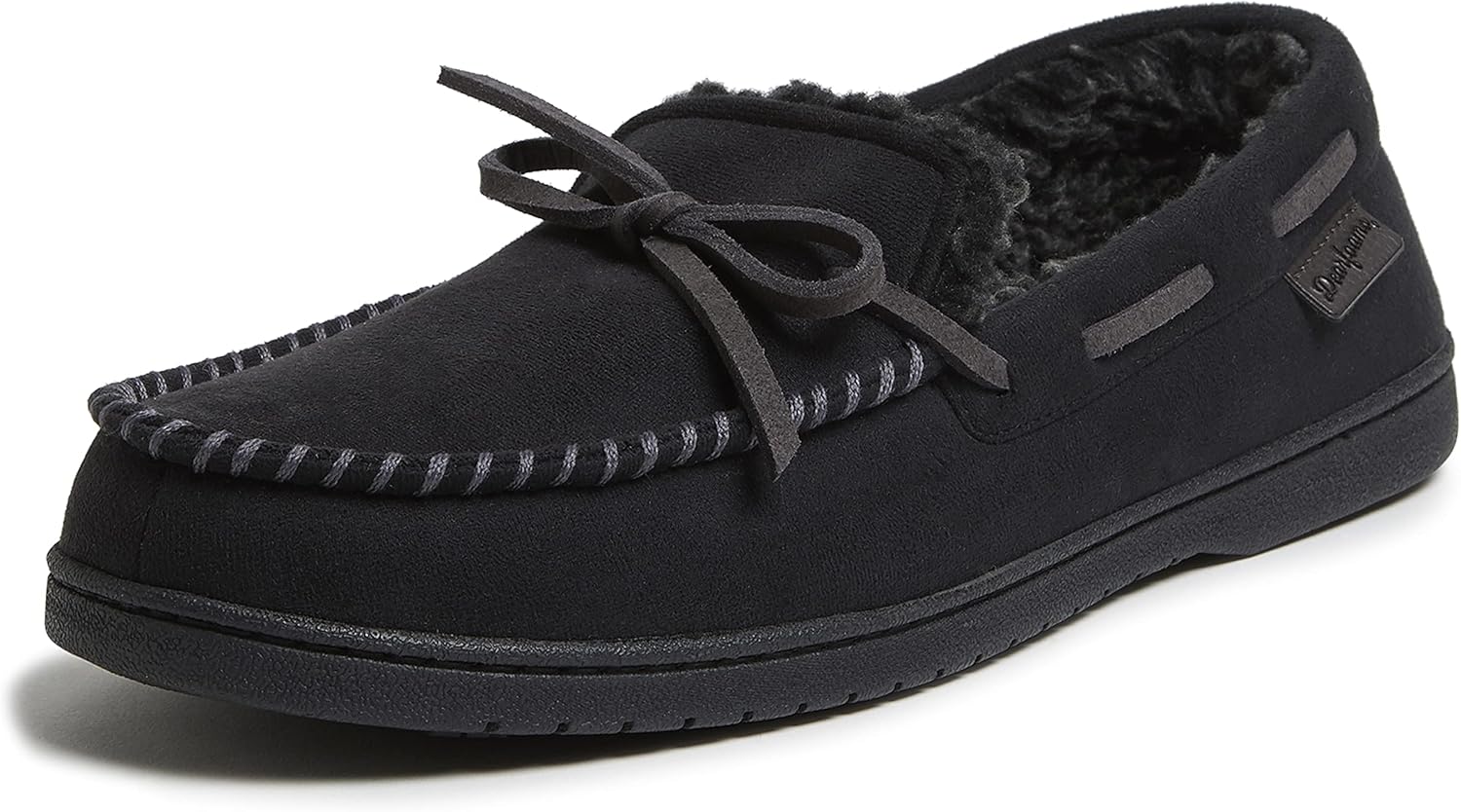 

Мужские мокасины Dearfoams из микросуэда с завязками, черный