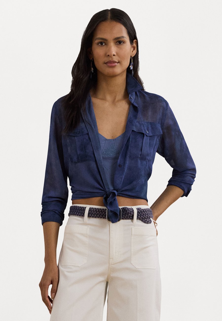 

Блуза Lauren Ralph Lauren Classic Fit Print Chiffon Shirt, Blue