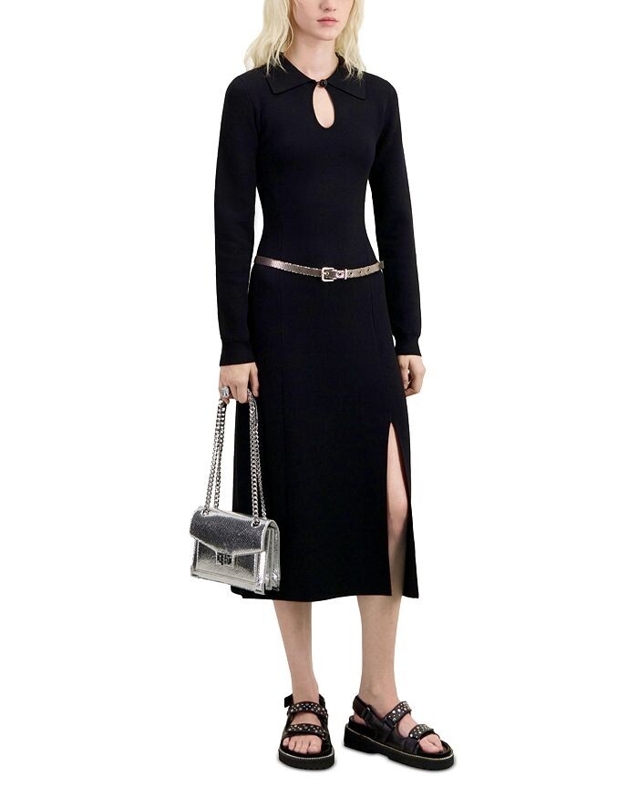 

Трикотажное платье миди The Kooples, черный