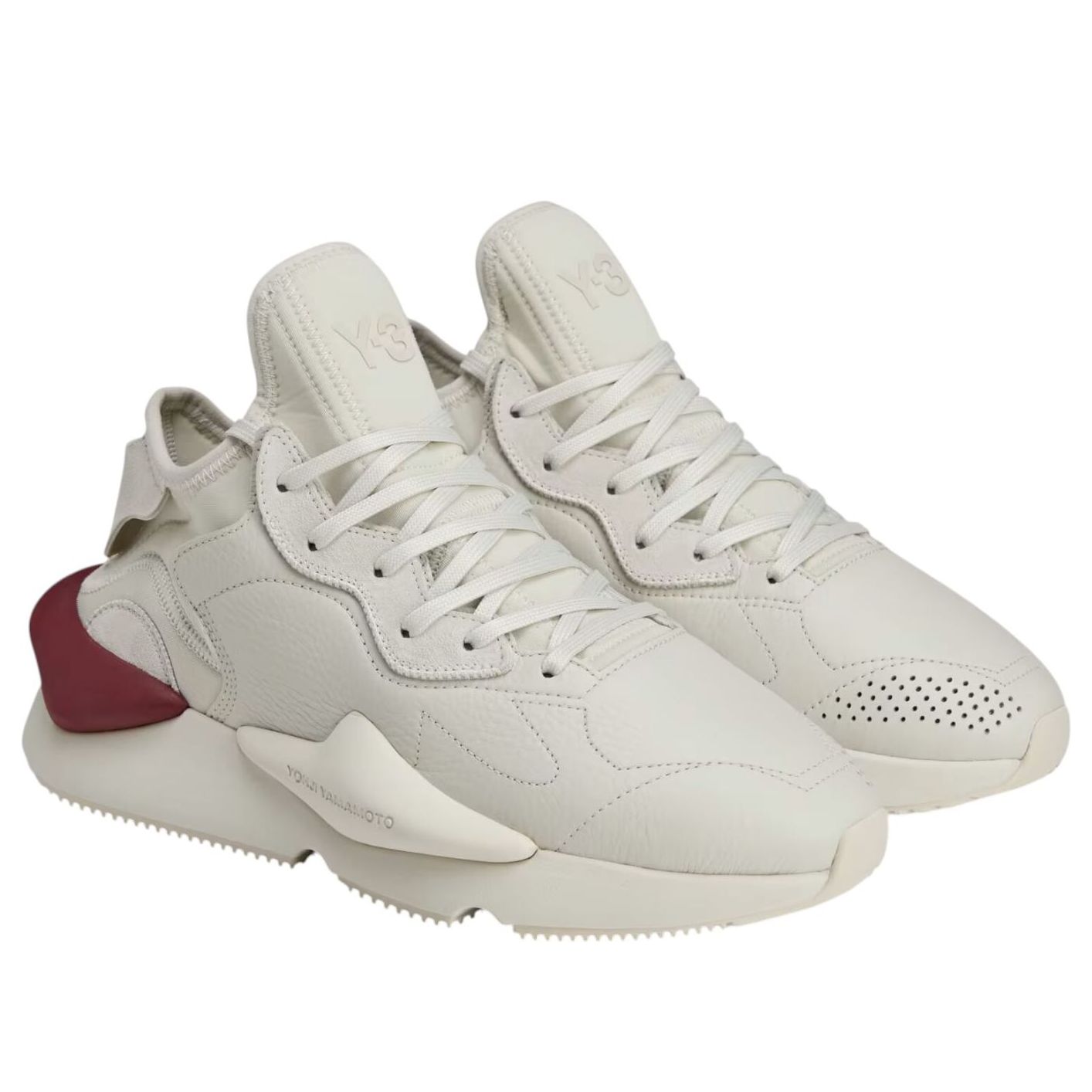 Adidas Y-3 KAIWA 'Beige Orbit Grey Collegiate Burgundy' — фото 3