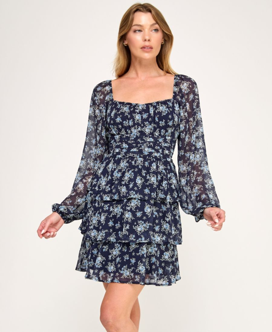 

Детское платье с длинными рукавами и плиссированной талией Trixxi, Navy