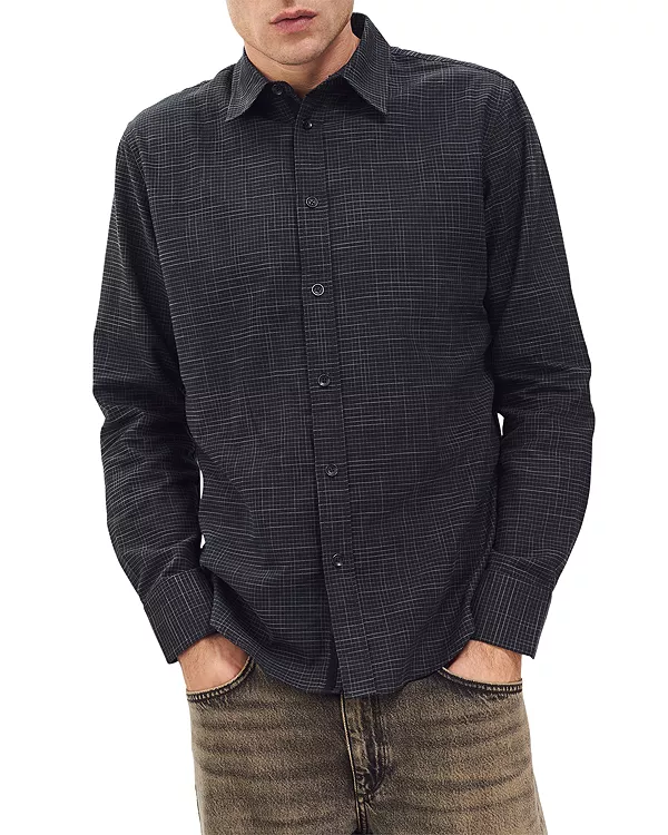

Рубашка Tomlin с перекрестной штриховкой Rag & Bone, черный