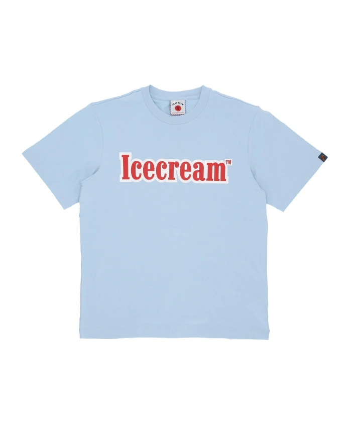 

Синяя футболка с логотипом и объемным принтом. Icecream, синий