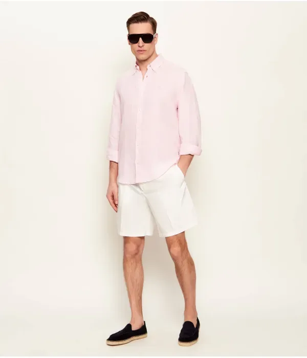 Льняная рубашка H-LIAM-BD-E-C1-261 regular fit Boss, розовый — фото 2