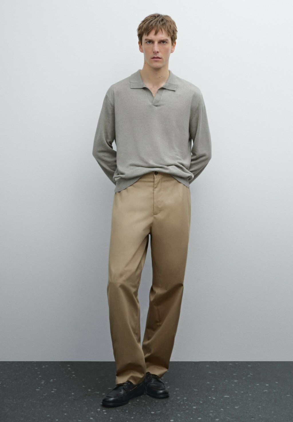 

Топ с длинными рукавами Massimo Dutti, светло-коричневый