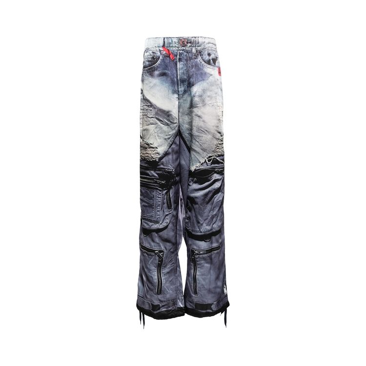

Брюки Maison Mihara Yasuhiro Trompe L'Oeil Parachute Pants 'Navy', синий