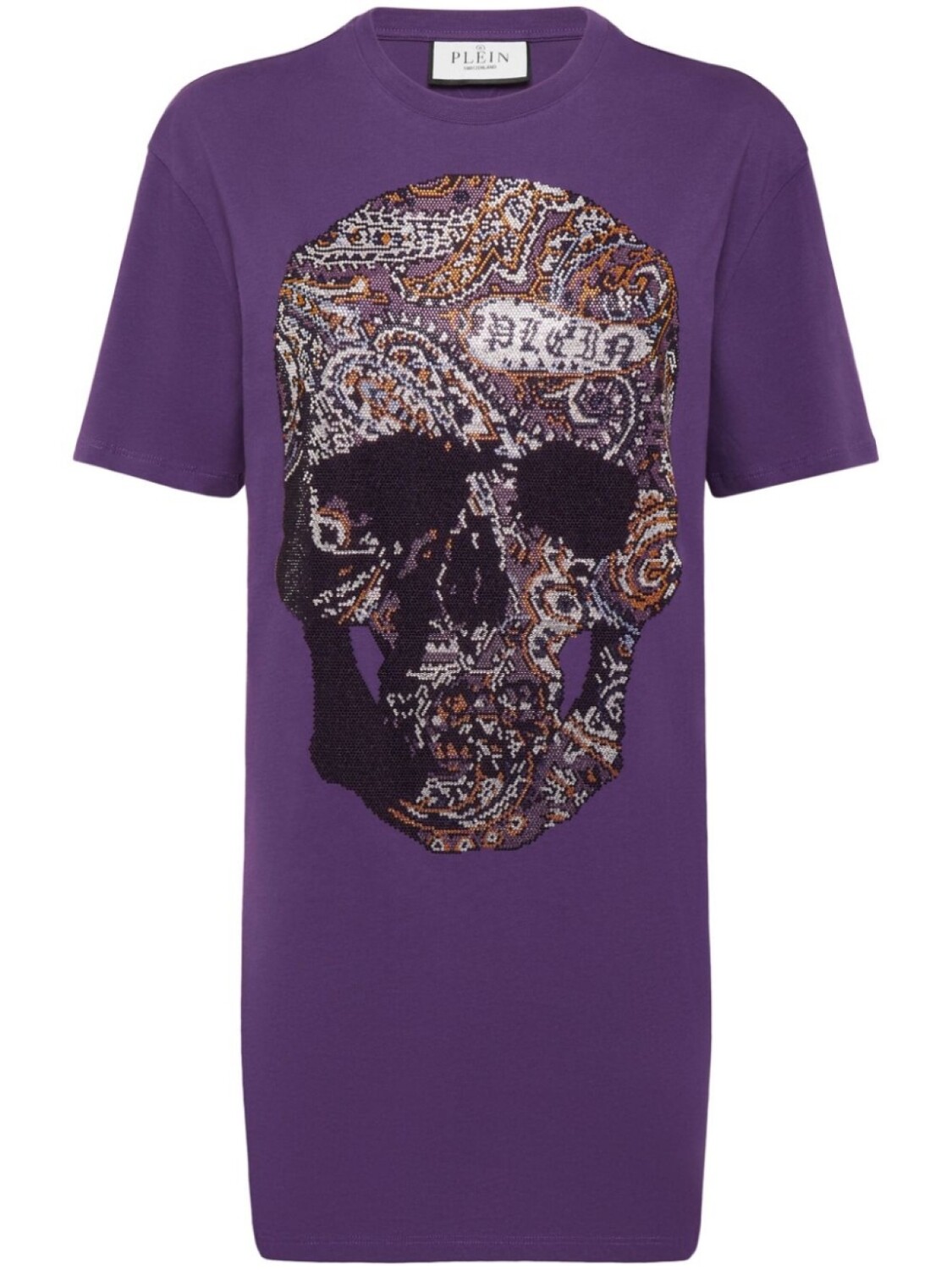 

Philipp Plein платье мини с нашивкой-логотипом, фиолетовый