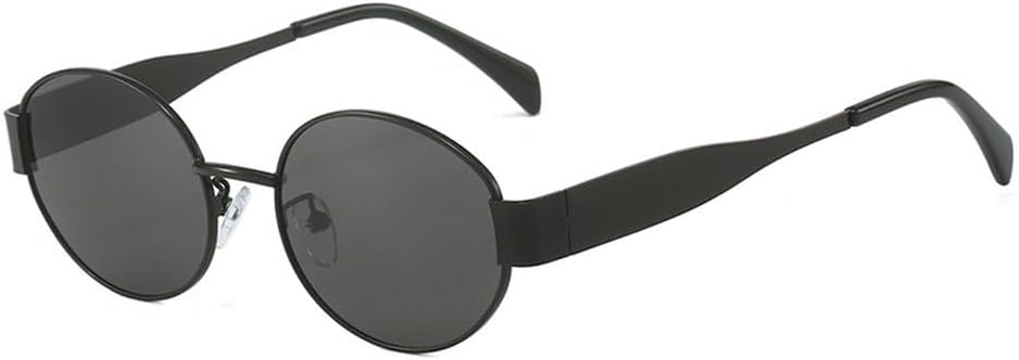 

Овальные солнцезащитные очки для женщин, модные, с металлической оправой, защита от УФ-излучения UV400; модные солнцезащитные очки с градиентным переходом цвета для мужчин SKFGNX, Black Gray