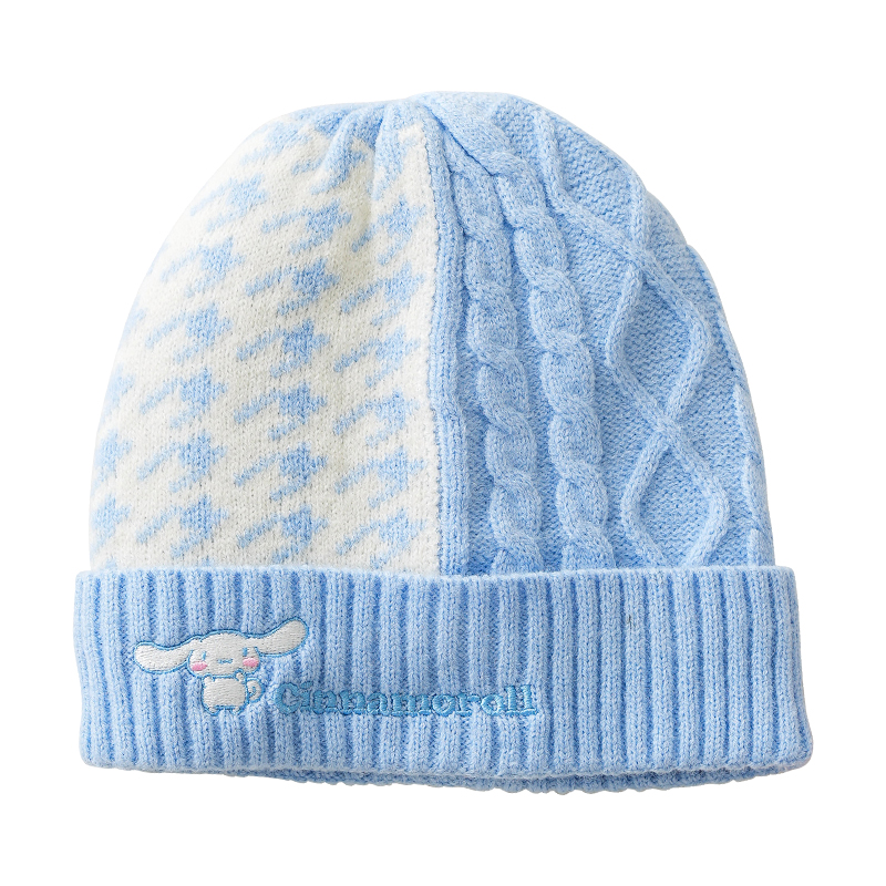 

Kuromi Cinnamoroll шапка-бини из полиэстера для женщин Sanrio, синий cinnamoroll