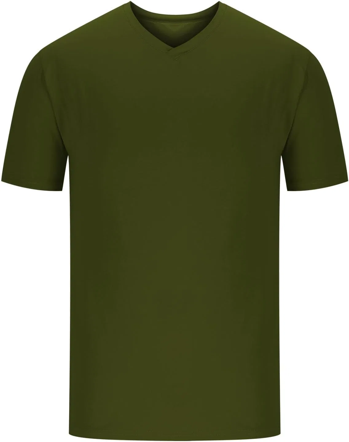 Футболка с V-образным вырезом, короткий рукав, облегающий крой, Army Green — фото 3