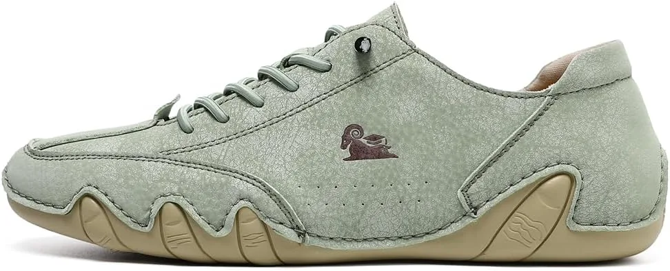 

Мужские низкие кроссовки ручной работы из водонепроницаемой кожи, мужские мягкие прогулочные туфли, мужская повседневная обувь Abborora, зеленый