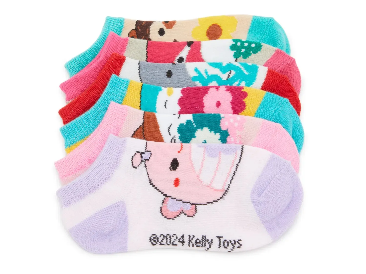

Детские носки Bioworld Squishmallow No Show - 6 шт. в упаковке, разноцветные