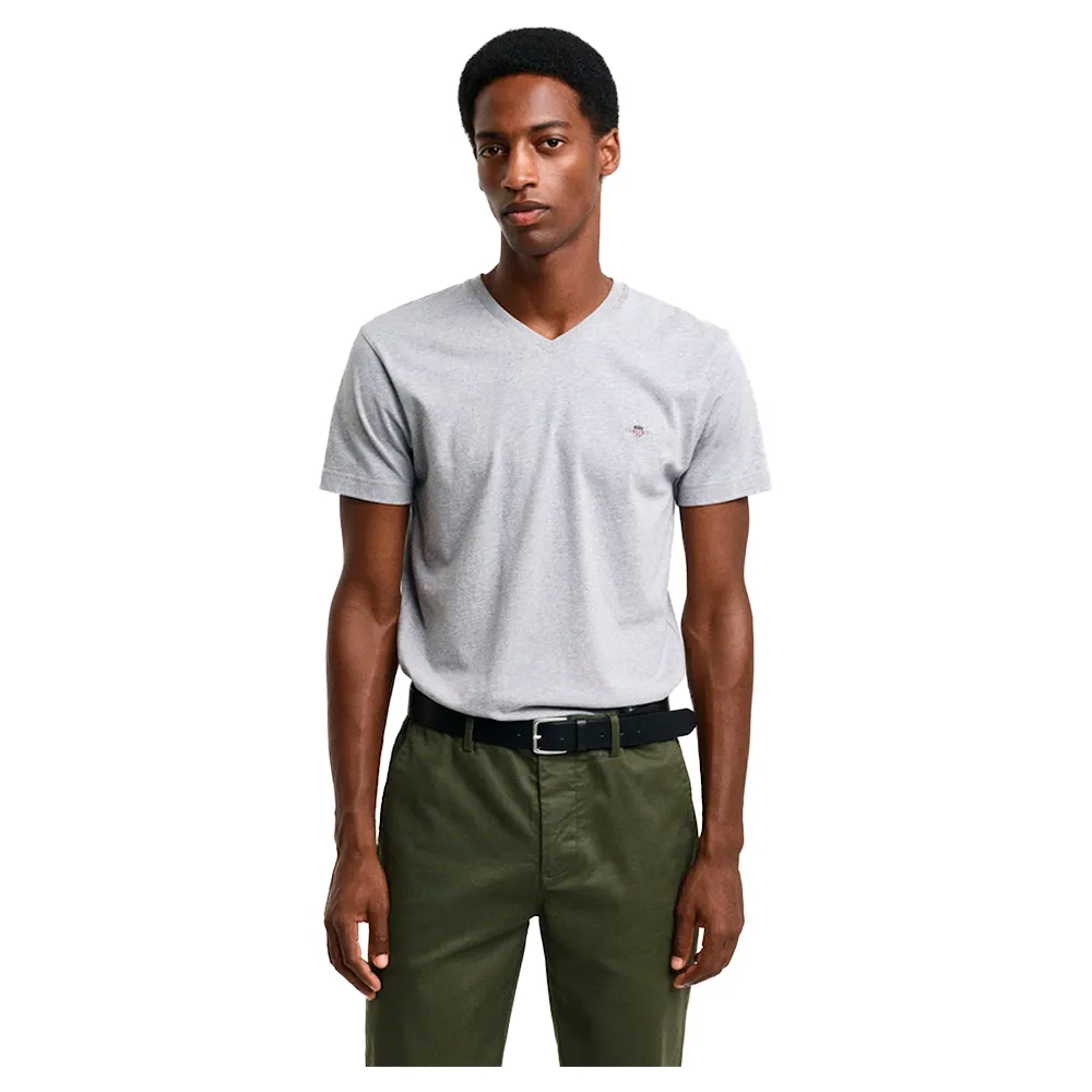 

Футболка Gant Shield short sleeve v neck, серый